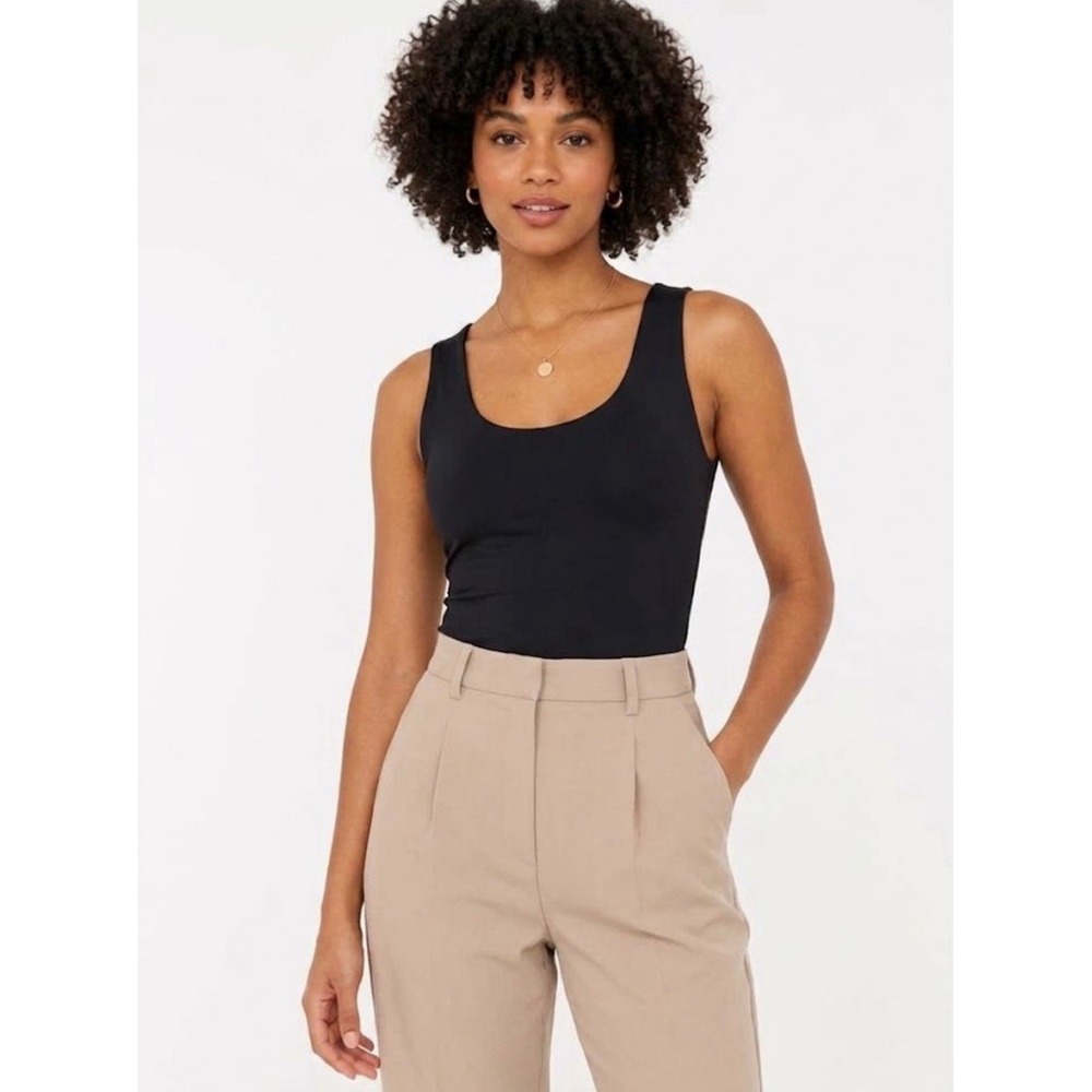 LOFT Versa Black Sleeveless Contoured Bodysuit Size Small New